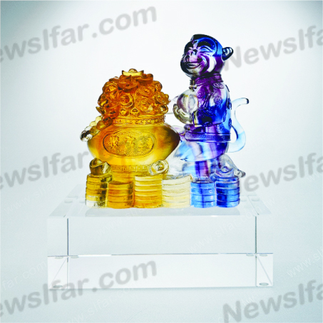 CC-076 彩透琉璃CC-076靈猴獻寶
