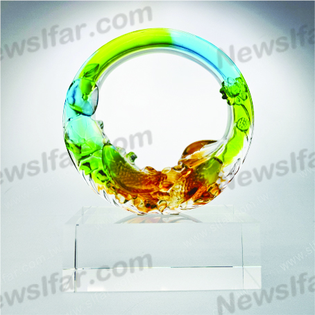 CC-135 彩透琉璃CC-135雙魚戲荷