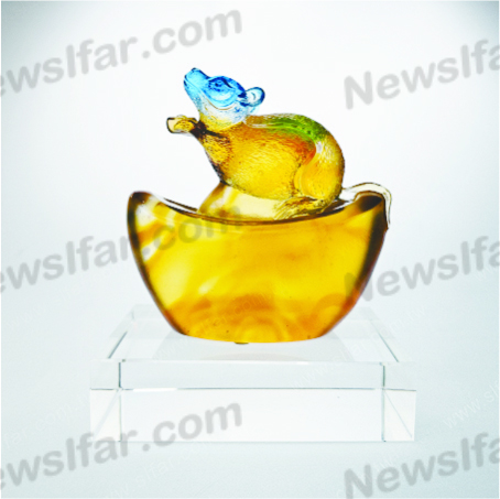 彩透琉璃CC-171金鼠旺財